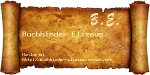 Buchbinder Elizeus névjegykártya